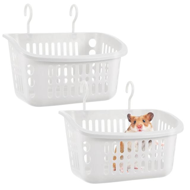 Cesta Pendurada para Pequenos Animais - Gaiola de Hamster, Casa de Rato e Ninhos para Chinchilas com 2 Peças Brinquedo