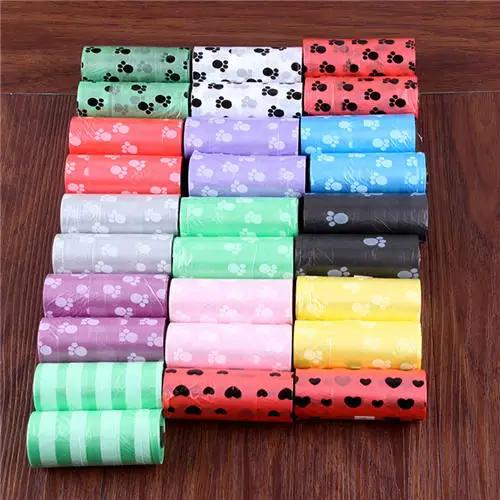 Sacos de Impressão para Coleta de Cocô de Cães e Gatos - Opções de 10 a 30 Rolos em Cores Variadas