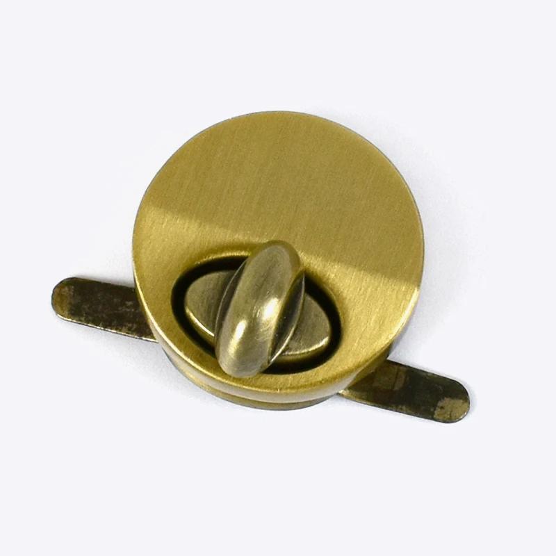 2/5 pçs meetee 25mm sacos de metal fecho de bloqueio redondo fundição torção mortise fechaduras fivela diy bolsa lockstitch fivelas acessório - Image 1