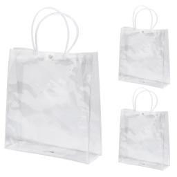 Sacos claros do presente com alças, sacolas do PVC para enviar o presente, reutilizáveis, compras de varejo, festa de Natal, casamento, 1 Pc - Image 4