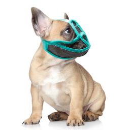Focinho anti-mordida respirável ajustável para buldogue, malha de focinho curto para cães, focinho de cachorro focinho - Image 4
