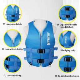 Neoprene Safety Life Jacket para adultos e crianças, colete esportivo aquático, pesca, caiaque, canoagem, natação, drifting, novo - Image 3