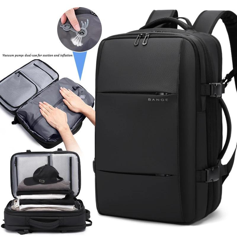 Mochila de compressão a vácuo expansível de grande capacidade com bomba de ar embutida Bolsa masculina casual para viagem e deslocamento - Image 1