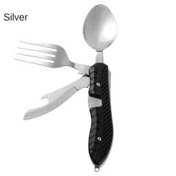 Utensílios de acampamento de aço inoxidável, 3-em 1, talheres dobráveis ao ar livre, colher, garfo, faca, conjunto de combinação, piquenique, viagens, portátil, Multitool - Image 6