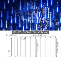 8 fios 192 led solar ao ar livre estrela de tiro luz de natal para todas as estações decoração festiva pendurado plástico alimentado por usb sem controle remoto - Image 5