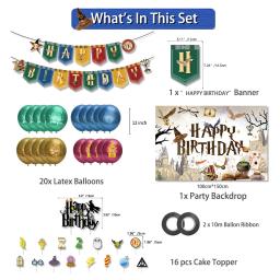 Escola de Bruxaria e Magia Temática Festa de Aniversário Decoração, Banner Bolo Topper, Inserir Balão Set, Baby Shower Supplies - Image 4