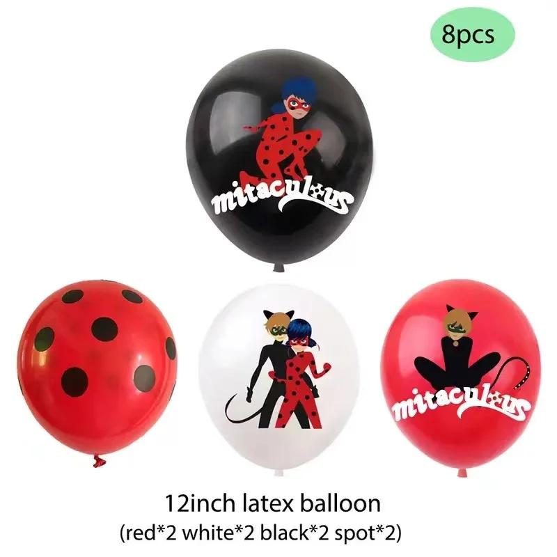 Decoração de festa temática joaninha, Anime Birthday Banner, Inserção de bolo, Balão de bandeira, Festa temática da menina - Image 1