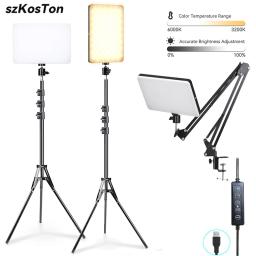 Luz de vídeo LED com tripé profissional, controle remoto, painel regulável, iluminação, fotografia de estúdio, fotografia ao vivo, lâmpada de preenchimento - Image 1