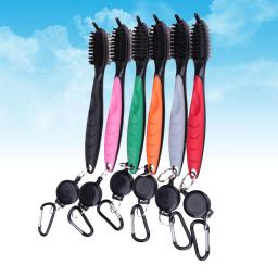 Limpador de ranhuras, kit de escova de cerdas de dois lados, chaveiro, alça de plástico durável, aperto ergonômico, resistente, pico de sapato de clube de golfe - Image 2