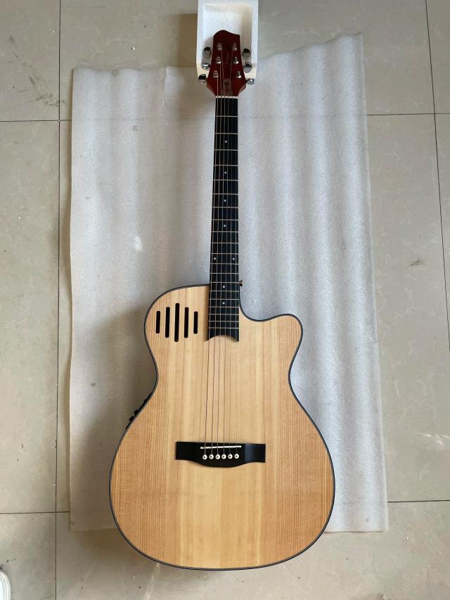 Violão de Madeira D Tipo 45 com Som Encantador, Modelo Folk Elétrico Novo de Alta Qualidade - 41"