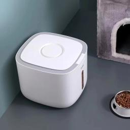 Recipiente De Armazenamento De Alimentos Para Animais De Estimação, Caixa De Comida De Gato Seco, selo à prova de umidade, hermético com copo de medição - Image 6
