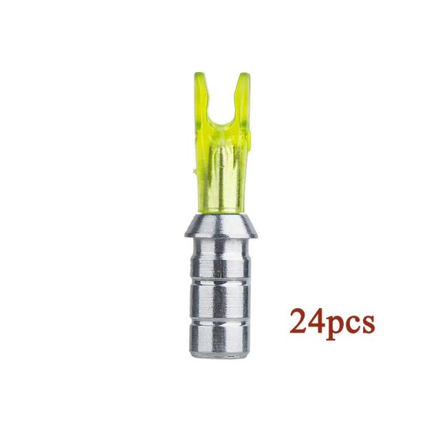 24 peças nocks de pino de flecha tamanho L com pino de alumínio para eixo de flecha de carbono de 6,2 mm acessórios de tiro com arco DIY