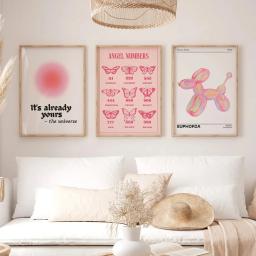 Pink Angel Number Poster e Prints, Flower Making Exhibition Gallery, Wall Art, Canvas Painting, Pictures for Living Room Decor - Image 5
