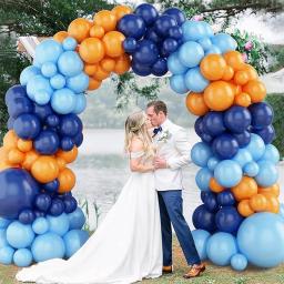 Kit Balões Tema Azul para Crianças, Festa de Aniversário, Baby Shower, Decoração do Casamento, Gênero Revelar Decoração, Laranja, Azul Marinho - Image 5