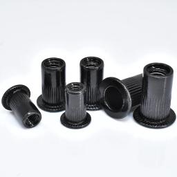 Porca de rebite de cabeça plana preta de aço carbono, inserção roscada, tampa Nutsert, rebites porcas, M3, M4, M5, M6, M8, M10, M12, 5-50pcs - Image 4
