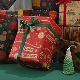 Papel De Embrulho De Presente De Natal, Embalagem De Buquê De Flor, Papel Kraft, Artesanato De DIY, Decoração De Embalagem De Festa De Ano Novo - Image 5