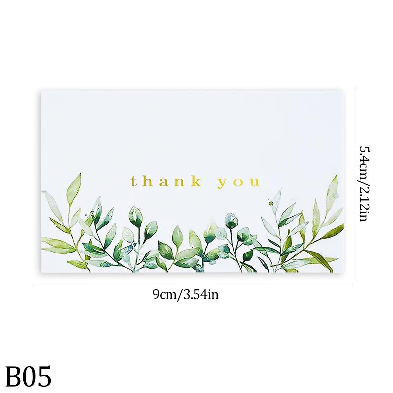 Obrigado cartão com Eucalyptus Folha, Branco, Verde, Casamento, Noivado, Banquete, prato de refeição, Lembrete Cartões Processo, Fontes do partido, 50 pcs - Image 1