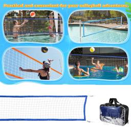Rede de vôlei portátil de 15 pés x 3 pés com bolsa de transporte, rede de vôlei de água para piscina ao ar livre, praia - Image 5