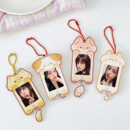 Porta-cartões fotográficos kpop, porta-cartões fotográficos em forma de animal, porta-cartões, chaveiro, decoração de quarto kawaii - Image 4