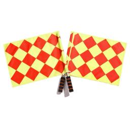 2 pçs futebol árbitro bandeiras esportes linesman fair play bandeira conjunto equipamento do árbitro de futebol com saco de armazenamento para o futebol de futebol - Image 1