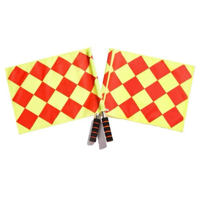 Conjunto de 2 Bandeiras de Árbitro de Futebol com Saco de Armazenamento para Praticar Fair Play