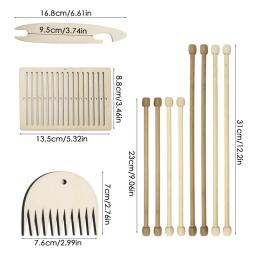 Kit de tecelagem de madeira conjunto de tecelagem para adultos kit de tecelagem completa para adultos com suprimentos pequenas placas de deformação para tecelagem - Image 6