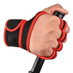 Luvas de treinamento de levantamento de peso para homens fitness sports building corpo apertos de ginástica ginásio mão palma pulso protetor luvas - Image 6