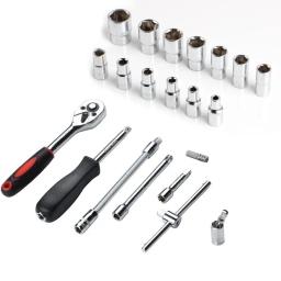 Car Repair Tool Kit, soquete Set, Catraca, Torque, Chave Combo, Reparação Auto, 1,4 ", 46 Pcs por Conjunto - Image 6