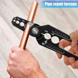 Copper Tube Rounder Alicate, Flat Alumínio Tube Repair Alicate, Ferramenta de refrigeração, tubo redondo, ar condicionado Reparação versátil, 6 em 1 - Image 5