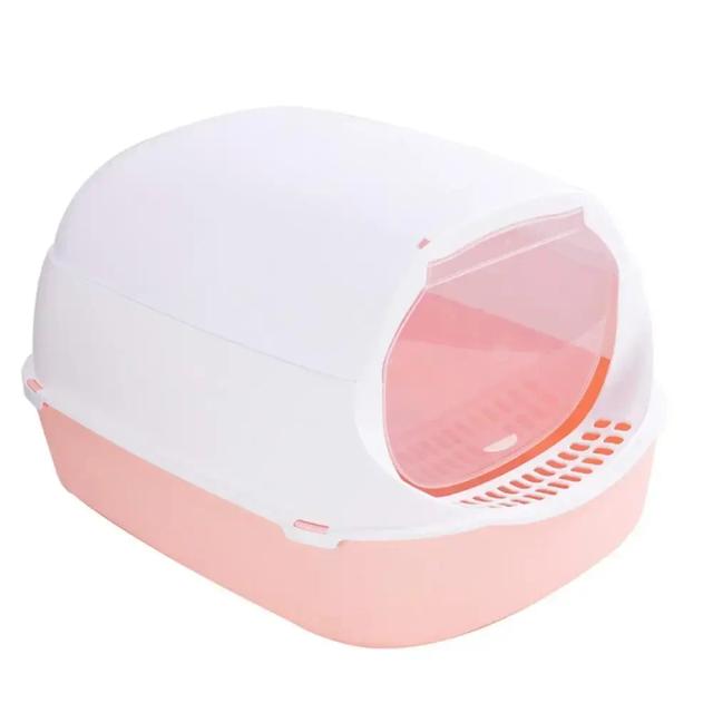 Kitty sandbox gato caixa de areia semi-fechada respingo bandeja de gato gato toalete limpeza bacia suprimentos pet toalete gatinho bandeja bedpan