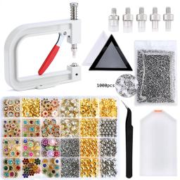 Pérola máquina de ajuste botões pérola rebite ferramentas artesanais para chapéus/sapatos/roupas/sacos/saia ajuste preto máquina diy acessórios - Image 1