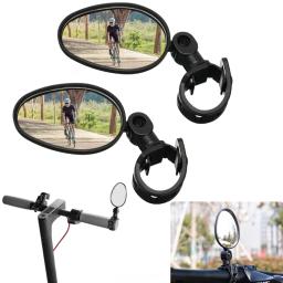 1/2 pçs espelho retrovisor oval da bicicleta rotação de 360 graus espelho retrovisor ajustável espelhos do guiador da bicicleta para scooter elétrico - Image 1