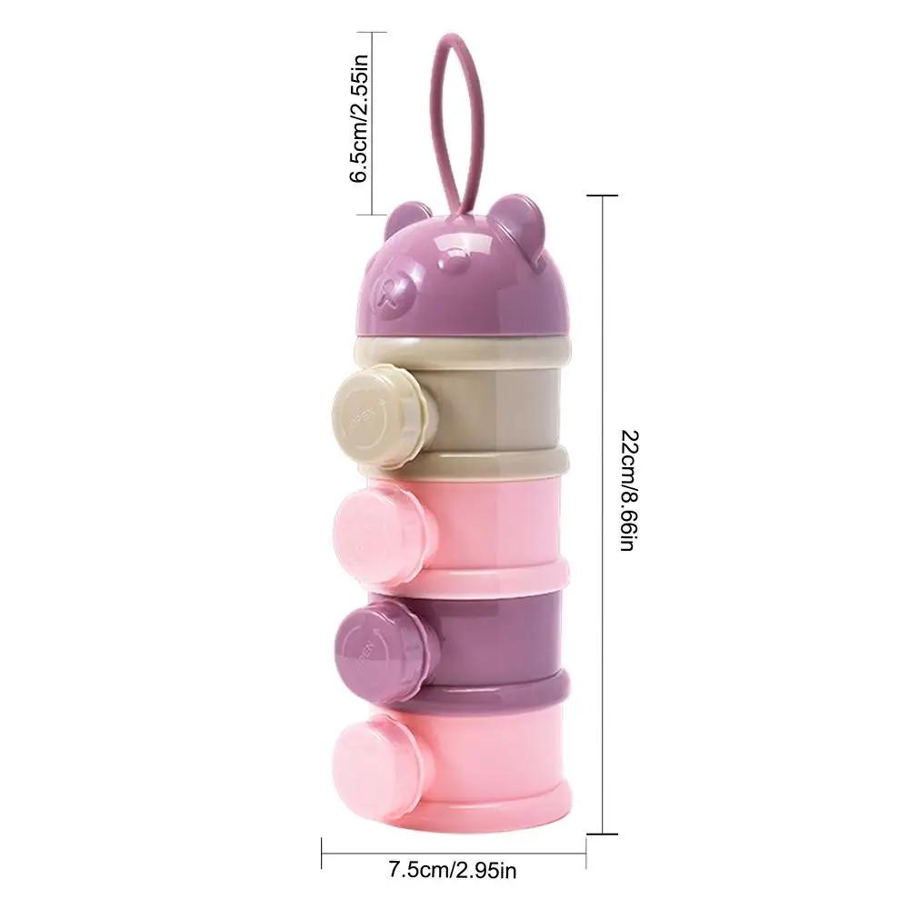 Caixa de armazenamento portátil do leite em pó do bebê, caixa multi-camada do alimento do bebê, recipientes do petisco 4-Layer, organizador do alimento do curso do derramamento - Image 1