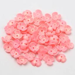 200 pçs/lote 10mm misturado acrílico três pétalas contas de flores espaçador contas para fazer jóias brinco hairpin decoração accessorie - Image 2