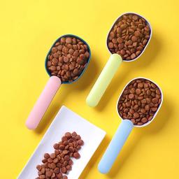 Colher de alimentação para animais de estimação multi-função moda gato cão comida pá colher com saco selado clipe design criativo copo de medição alimentador para animais de estimação - Image 2