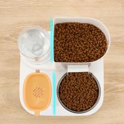 Alimentador automático do animal de estimação com grande capacidade, recipiente de alimento, alimentação de aço inoxidável tigela 2 em 1, cão e gato alimentador, fonte de água - Image 4