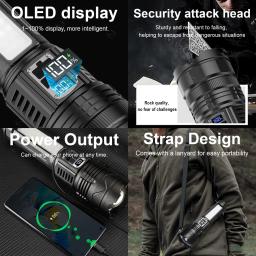 1000000lm lanterna led mais poderosa recarregável tipo-c lanterna de longo alcance 6000m luz tática para pesca caça - Image 6