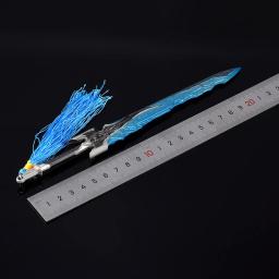 Arma com Balanças para Cosplay, Espada de Metal, Arma, Modelo Artesanal, Katana, Cosplay, Ornamento, Coleção de Presentes, Faca de Segurança, Ondas, Jogo, 22cm - Image 4