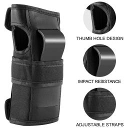 Almofadas de joelho e cotovelo para adultos e crianças, equipamento de proteção para patinação de patins, protetor de pulso, skate 6 em 1 - Image 3