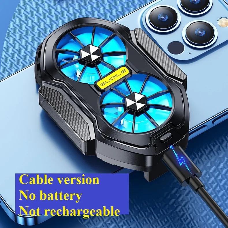 Fs01 ventilador duplo recarregável, radiador para celular, longa duração, resfriamento mais forte, design de clipe de resfriamento de ar com botão de jogo - Image 1