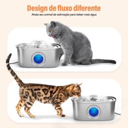 Newpet 108oz/3.2L Cat Water Dispenser de aço inoxidável para animais de estimação com filtro Bomba silenciosa Fonte automática para bebedouro de cães e gatos - Image 3