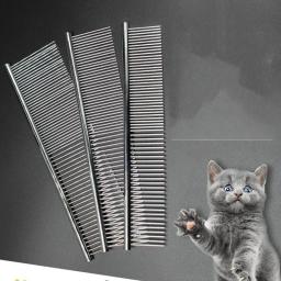 Pente de aço inoxidável do grooming do animal de estimação da remoção do cabelo do animal de estimação pente para cães e gatos que remove delicadamente o cabelo solto e atado - Image 1