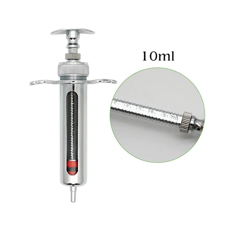 Seringa veterinária de aço inoxidável, Seringa de metal para gado porco ovelhas, Injector Vet Tools for Livestock Medicine Feeder - Image 1