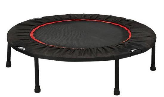 Mini trampolim dobrável para adultos, fitness, corrimão ajustável, Home Gym Rebounder, salto, rolamento 100kg, 40 a 48 - Image 1