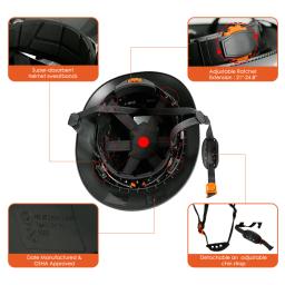 ANSI-Capacete de segurança de aba cheia com óculos, capacete de construção com viseira, protetor, trabalho, equitação, resgate, escalada, CE - Image 6