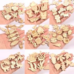 Chips de madeira naturais para Scrapbooking, cão adorável, gato, peixe, Carft, decoração de casa, enfeites DIY, CP3397 - Image 1