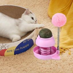 Catnip Rotatable Lambendo Bolas, Comestível e Saudável com Bola de Primavera, Gatos Brinquedos, Limpeza dos Dentes, Parede - Image 1