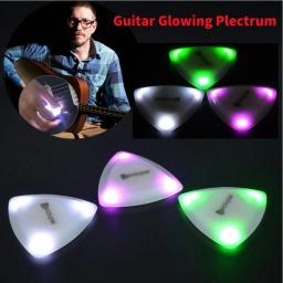 Palheta luminosa de toque para guitarra, palheta luminosa com led brilhante, instrumento musical de cordas, palheta brilhante para guitarristas elétricos baixos - Image 1