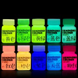 Conjunto de tinta acrílica fluorescente luminosa, 58ml, que brilha no escuro, pintado à mão, criativo, faça você mesmo, tecido têxtil, pigmento, materiais de arte - Image 2