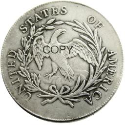 EUA Banhado A Prata Dólar Copiar Moeda, Dólar Da Liberdade, Um Conjunto De, 1795-1798, 4Pcs - Image 5